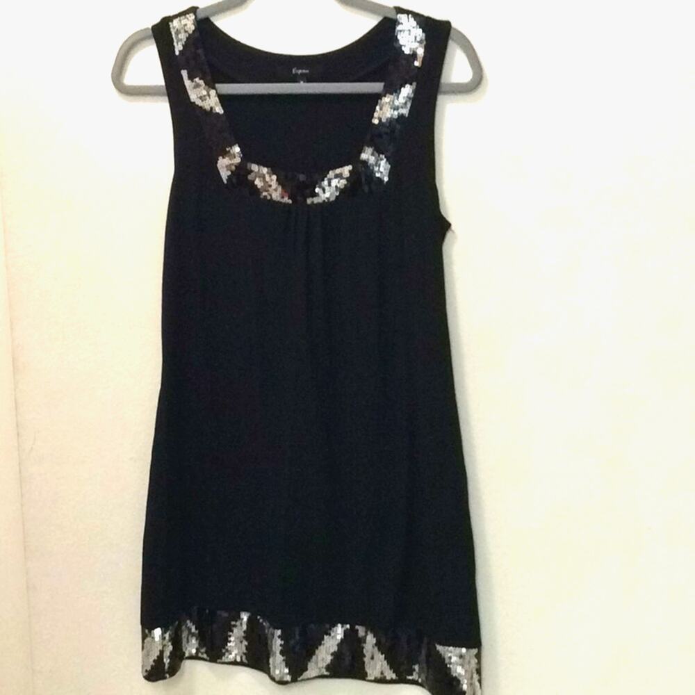 Express Womens Sequence Evening Dress